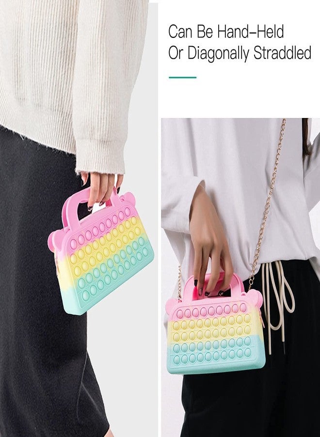 CLAPONE Poppet Pop It Toy for Kids Multicolor Fidget Toy with Popping Sounds, Sensory Toy, Stress Relief, Anxiety Relief, Daytime & Nighttime Use, Classroom (Multicolor, Hand Bag Shape Pop It) - Image 3